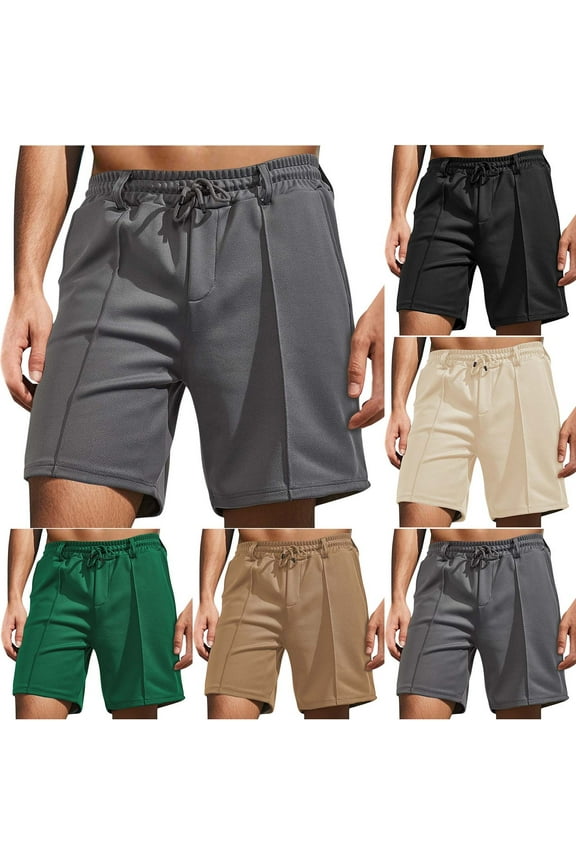 Mens Summer Cargo Shorts Solid Color Casual Stylish Waist Pineapple Beach Cargo Shorts