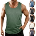 thumbnail image 1 of TAGOLD Mens Summer Round-Neck Tank Top Solid Color Base Layer Fitness Sports Top, 1 of 5