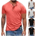 thumbnail image 1 of TAGOLD Mens Summer Short Sleeve Round-Neck Blouses & Shirts Solid Color Casual Top, 1 of 5