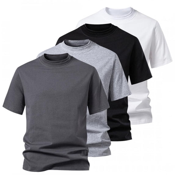 TAGOLD Mens Summer Short Sleeve Stand Collar Blouse & Shirt Solid Color Cowl Neck Loose Plus Size Top