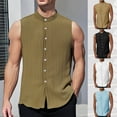 thumbnail image 1 of TAGOLD Mens Summer Stand-up Collar Tank Top Solid Color Breathable Casual Wear Top, 1 of 5