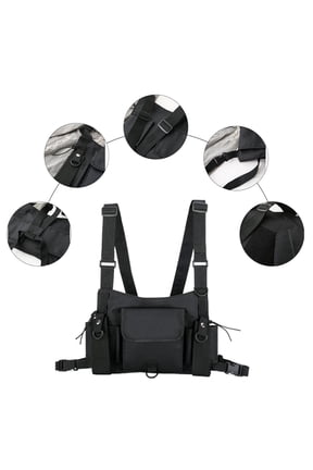 Wjsxc Radio Chest Bag Universal Hands Free Radio Front Bag Hip Hop Bag Chest Vest Bag Sling Bag Two-way Radio Walkie Talkie Vest