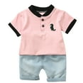 thumbnail image 1 of TAGOLD Summer Outfit Sets for Kids Clothes,Boys Outfit Sets,Shirts For Kids Short Sleeve Graphic Solid Thin Shirt Casual For 3-11 Years Boy Children's Short Sleeved Shirt Pants, 1 of 3