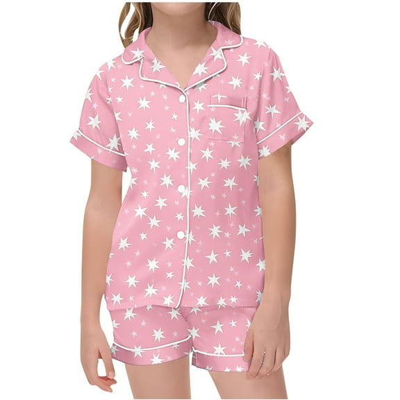 TAGOLD Summer Outfit Sets for Kids Clothes,Girls Outfit Sets,Children's Summer Small Print Short Sleeved Pants Home Wear Clothes Suit For Kids