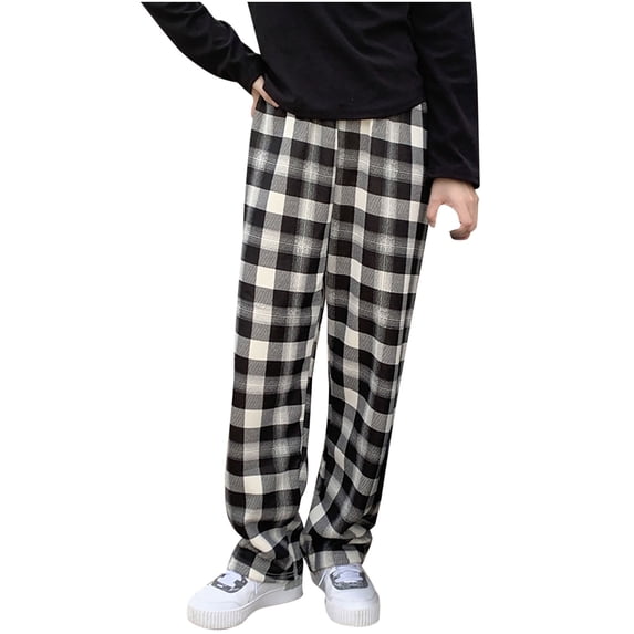 TAGOLD Summer Pants for Womens,Womens Plus Size Pants, Fashion Casual Women Plaid Printed Ladies Leggings High Waist Keep Warm Long Pants