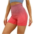 thumbnail image 1 of TAGOLD Womens Summer Shorts,Women's Hang Dyed Gradient Yoga High Waist Waist Waist Lifting Hip Yoga Shorts Red, 1 of 3