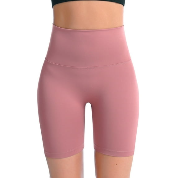 TAGOLD Womens Summer Shorts,Women's Pure Pocket High Waist Hip Stretch Running Five Points Yoga Pants Pink