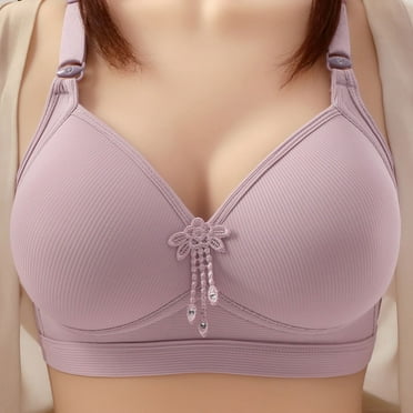 TAGOLD Summer Savings Clearance 2024! for Womens Plus Size Bra,Woman's Printing Gathered Together Large Size Daily Bra Underwear No Rims