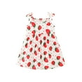 thumbnail image 1 of TAGOLD Summer Toddler Baby Girls Sleeveless Sling Dress Graphic Print Children's Clothing Red 4-5 Years, 1 of 3