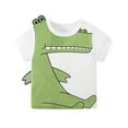 thumbnail image 1 of TAGOLD Toddler Girls Boys Summer Blouses Tops,1-8 Years Summer Children's Baby Round Neck Knitted Print Top Short Sleeve T-shirt, 1 of 4