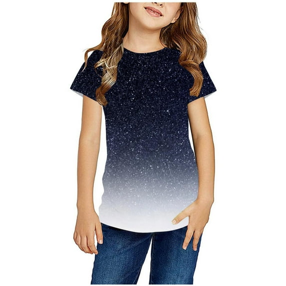 TAGOLD Toddler Girls Boys Summer Blouses Tops,Boys Girls Shirts Tshirt Short Sleeve Top Funny Graphic Tshirts 3-14 Years