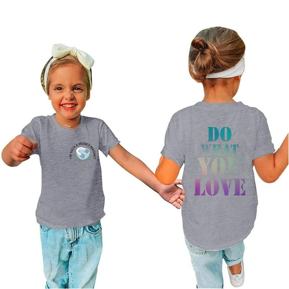 TAGOLD Toddler Girls Boys Summer Blouses Tops,Trendy Kid Shirt Kid T-shirt Printed Round-Neck Comfortable Loose T-shirt Short Sleeve Blouse Casual Tops