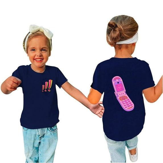 TAGOLD Toddler Girls Boys Summer Blouses Tops,Trendy Kid Shirt Kid T-shirt Printed Round-Neck Comfortable Loose T-shirt Short Sleeve Blouse Casual Tops