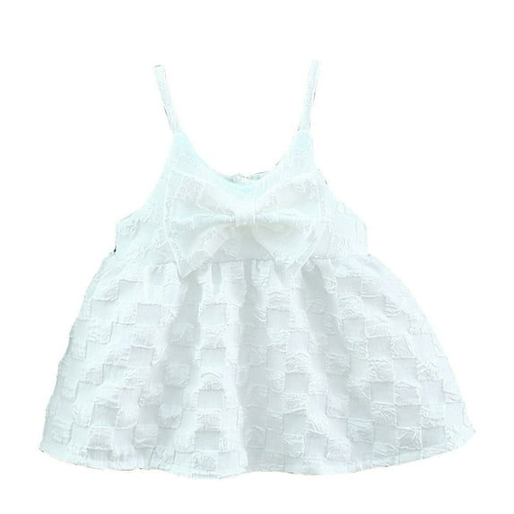 TAGOLD Toddler Girls Summer Dress,Girls Summer Sleeveless Bow Checkerboard Dress Princess Dress