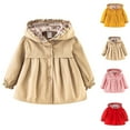 thumbnail image 1 of TAGOLD Winter Coats for Girls 0-3Y Toddler Girls' Outerwear Jackets Print Hooded Long Sleeve Lightweight Trench Coat Versatile Outerwear, 1 of 4