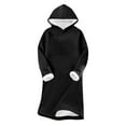 thumbnail image 1 of TAGOLD Winter Dress for Womens,Ladies' Fashionable Winter Solid Color Long Sleeved Hooded Thick And Plush Warm Dress, 1 of 5