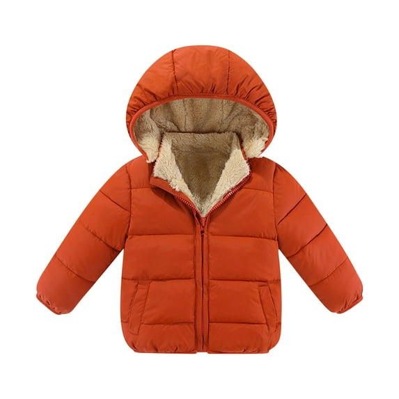 TAGOLD Winter Coats for kids,Kids Fall Winter Jacket Coats, Toddler Kids Boys Girls Cute Solid Color Plush Cute Winter Thick Casual Keep Warm Hooded Coat Jacket