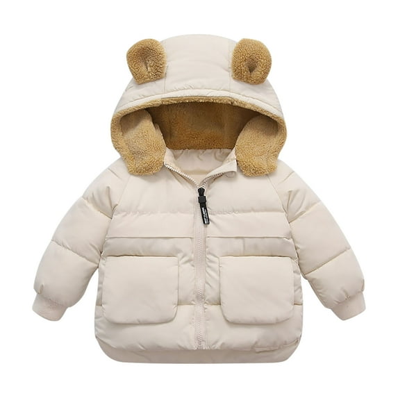 TAGOLD Winter Coats for kids,Kids Fall Winter Jacket Coats, Toddler Kids Boys Girls Cute Solid Color Plush Cute Winter Thick Casual Keep Warm Hooded Coat Jacket