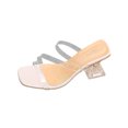 thumbnail image 1 of TAGOLD Women's Sandals,Women /Summer Trendy Large Transparent Strap High Heel Crystal Heel Thick Heel Slippers, 1 of 5