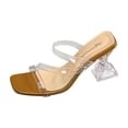 thumbnail image 1 of TAGOLD Women's Sandals,Women /Summer Trendy Large Transparent Strap High Heel Crystal Heel Thick Heel Slippers, 1 of 5