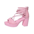 thumbnail image 1 of TAGOLD Women's Sandals,Women's Fashionable Casual Summer Solid Color Mouth Head Style High Heels Slippers, 1 of 5