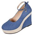 thumbnail image 1 of TAGOLD Women's Wedges Shoes,Women Fashion Large Summer Style Slope Heel Waterproof Thick Bottom Slippers High Heels Roman Slippers, 1 of 5