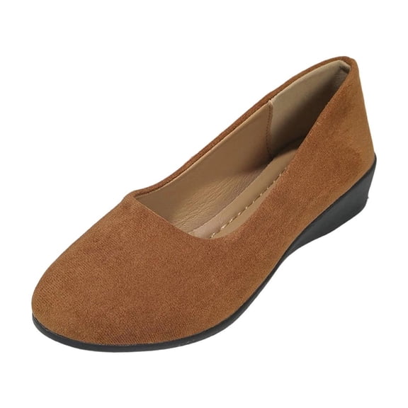 TAGOLD Women's Wedges Shoes,Women's Fashionable Casual Solid Color Versatile Bow Low-Cut Wedge Shoes