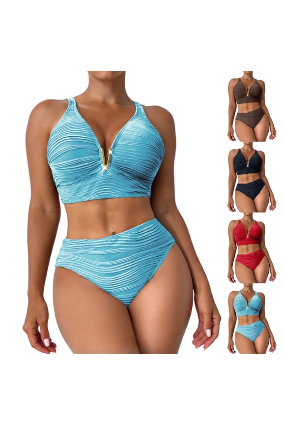 Womens Bikinis Set Beach Sports Skirt Split Bikini Swimsuit Hot Wear With Soft Chest Pad