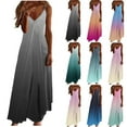 thumbnail image 1 of TAGOLD Womens Camis Sleeveless Dress Print V Neck Spaghetti Strap Casual Summer Beach Dress, 1 of 5