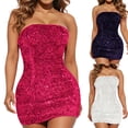 thumbnail image 1 of TAGOLD Womens Camis Sleeveless Dress Sequin Strapless Bodycon Mini Slim Summer Party, 1 of 5