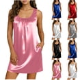 thumbnail image 1 of TAGOLD Womens Camis Sleeveless Dress Solid Color Crew Neck Pocket Loose Summer Daily Wear, 1 of 4