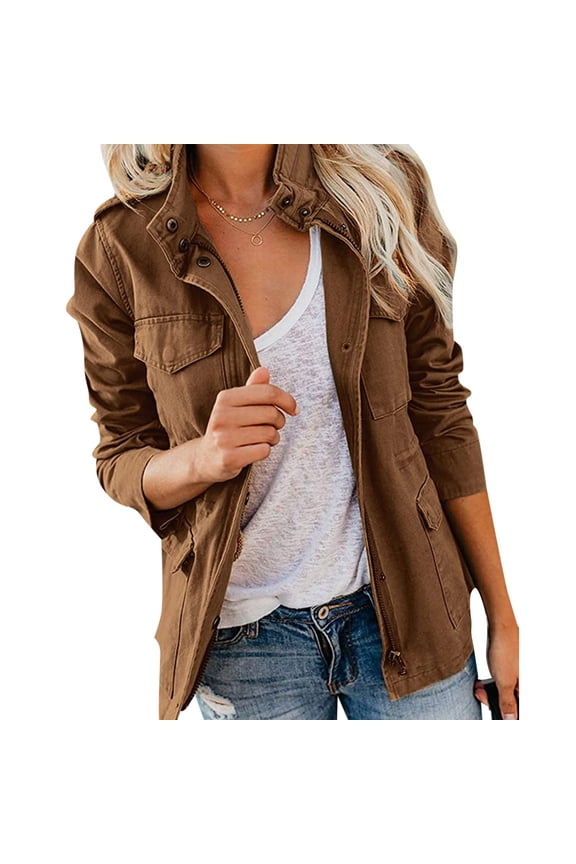 Womens Cardigan Coats,Fashion Woman Long Sleeve T-Shirt Open Front Loose Outerwear Solid Blouse Coat Tops Zipper Blouse