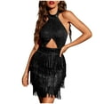 thumbnail image 1 of TAGOLD Womens Evening Dress,Summer Dress for Womens,Fashion Women Casual Round-Neck Solid Slim Sequin Dress Long Sleeved Dress, 1 of 4