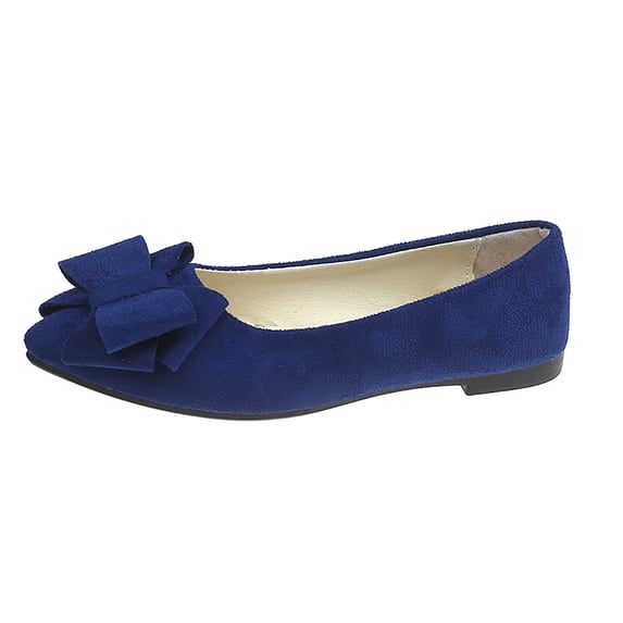 TAGOLD Womens Flats Shoes,Women Fashionable And Casual Candy Colored Pointed Bow Flat Sole Shoes Shallow Mouth Work Shoes