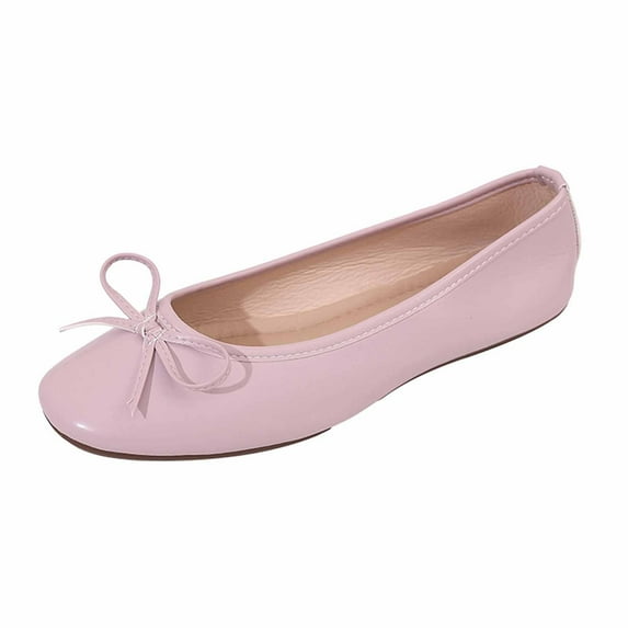 TAGOLD Womens Flats Shoes,Women's Fashionable Casual French Round Toe Bow Low-Top Lightweight All-Season Work Flat Shoes
