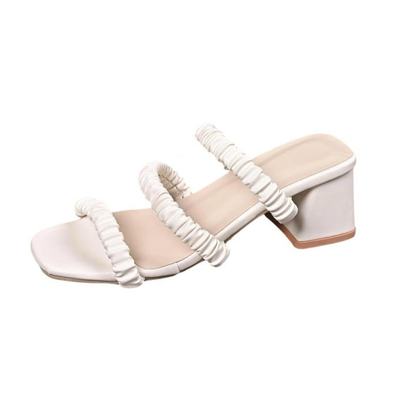 TAGOLD Womens High Heels Shoes,Women's Fashionable Casual Solid Color Heel Strappy Slippers High Heels Shoes