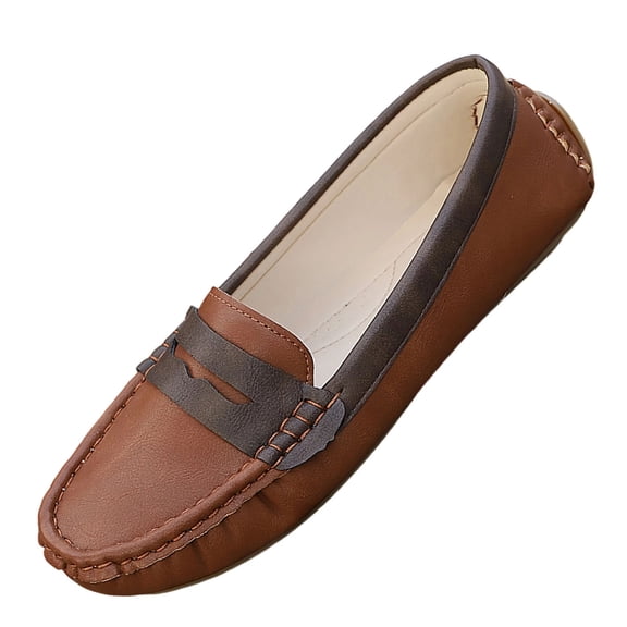 TAGOLD Womens Low Heels Shoes,Women Fashionable And Casual British Style Low Top Matte Trend Lightweight And Comfortable One Casual Shoes