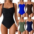 thumbnail image 1 of TAGOLD Womens OnePiece Bikini Set Solid Color Zipper Sports Surf Slim Swimsuit Dry Breathable Wear, 1 of 5