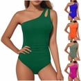thumbnail image 1 of TAGOLD Womens OnePiece Bikini Swimsuit Asymmetrical Strap High Waist Sleeveless Bathing Beach Swimsuit, 1 of 5