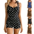 thumbnail image 1 of TAGOLD Womens OnePiece Bikini Swimsuit Lace Up Modest Boyleg Beach Vacation Bathing Swimsuit, 1 of 5