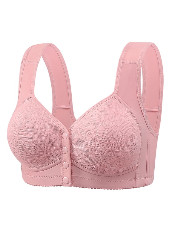 Womens Plus Size Bra,Summer Casual Bras for Womens,Women's Sexy Comfortable Breathable Large Size Adjustable Sexy Lace Bra With Side Folding Beautiful Back Bra