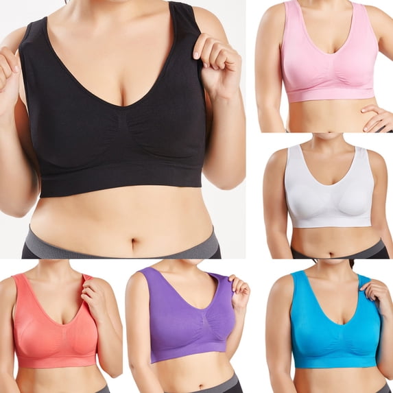 TAGOLD Womens Plus Size Bras,Sports Bras for Women,Solid Color Plus Size Ultra-thin Large Bra Sports Bra Full Bra