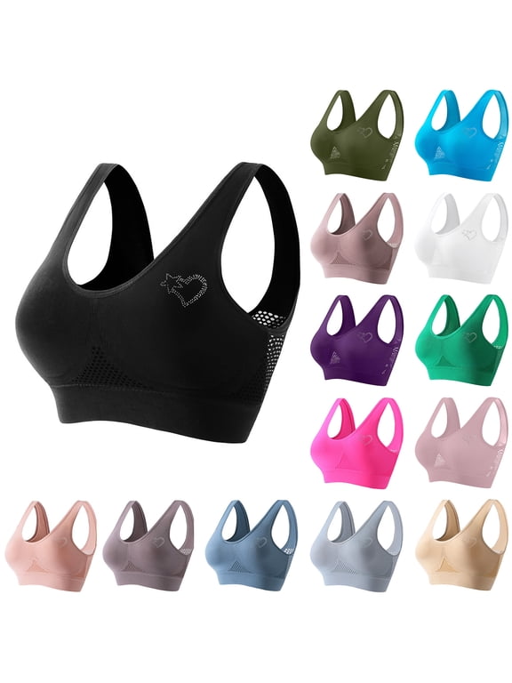 Womens Plus Size Summer Sports Bra,Women Seamless Sports Bra Wirefree Yoga Bra With Removable Pads