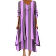 thumbnail image 1 of TAGOLD Womens Summer Dress,Plus Size Casual Dress for Womens,Women Casual Loose Printed Irregular Buttoned Hem V-Neck 3/4 Sleeve Dresses, 1 of 5
