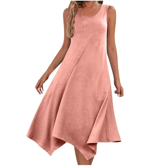 TAGOLD Womens Summer Dress Clearance,Plus Size Casual Dress for Womens,Womens Dresses Short Sleeve V Neck Drawstring Casual Ruffle A-Line Mini Dress Pink M