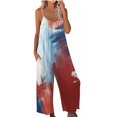 thumbnail image 1 of TAGOLD Womens Summer Jumpsuit,Women's Casual Jumpsuits Summer Sleeveless Printed Loose Jumpsuit Wide Leg Pant Romper With Pocket Sky Blue 6, 1 of 4
