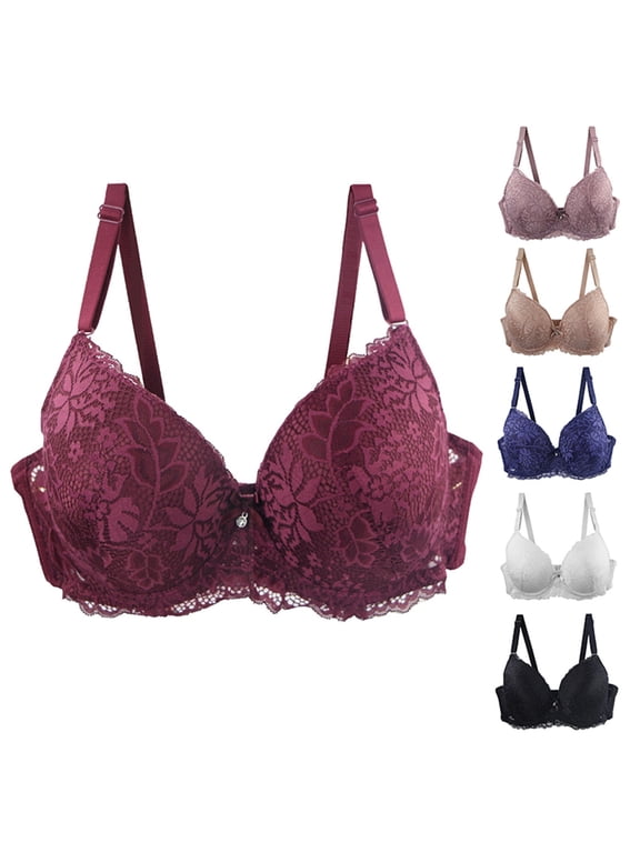 Womens Summer Plus Size Brs,Push Up Casual Bra for Womens,Women's Sexy Plus Size Seamless Push Up Lace Bra Comfortable Breathable Base Underwear