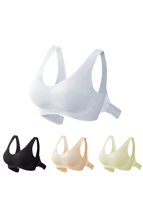 Womens Summer Plus Size Brs,Push Up Casual Bra for Womens,Woman's Solid Color Back Buckle Thin Style Ventilate Bra Without Steel Rim