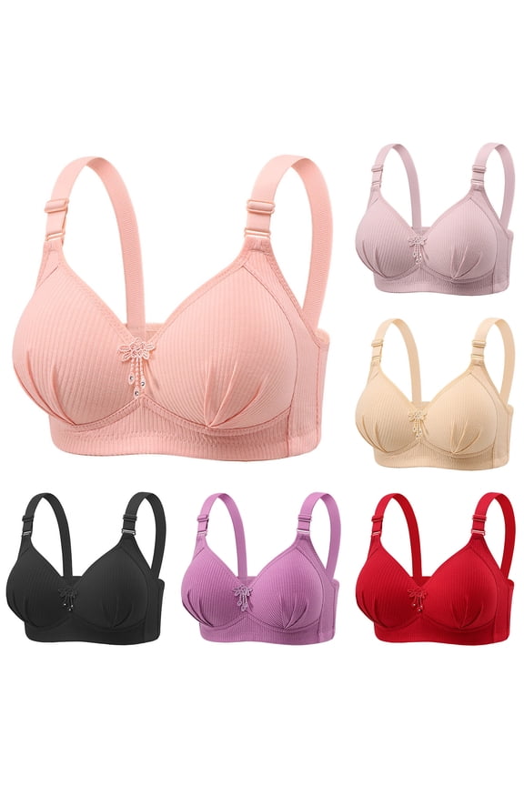 Womens Summer Plus Size Brs,Push Up Casual Bra for Womens,Woman's Solid Color Thin Style Ventilate Large Size Bra Without Steel Rim