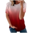 thumbnail image 1 of TAGOLD Womens Summer Plus Size Tops,Tops for Womens,Fashion Women Summer Loose Print Round-Neck T-Shirt Short Sleeve Casual Blouse, 1 of 5